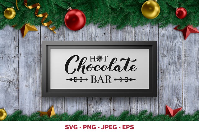 Hot chocolate bar. Christmas sign SVG. Retro holidays sign SVG LaBelezoka 