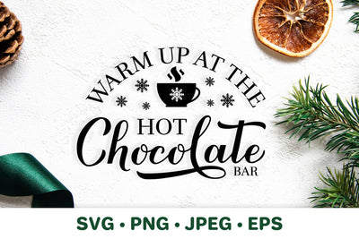 Hot chocolate bar sign. Christmas SVG. Winter holidays sign SVG LaBelezoka 