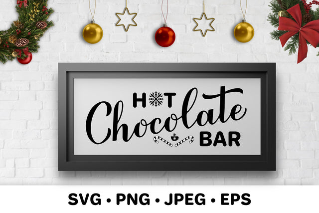 Hot chocolate bar SVG. Christmas sign. Retro holidays sign SVG LaBelezoka 