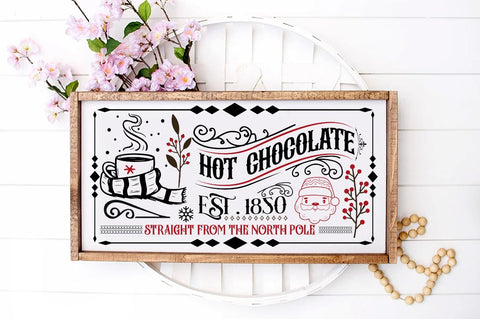 Hot chocolate est. 1850 straight from the north pole SVG SVG DESIGNISTIC 
