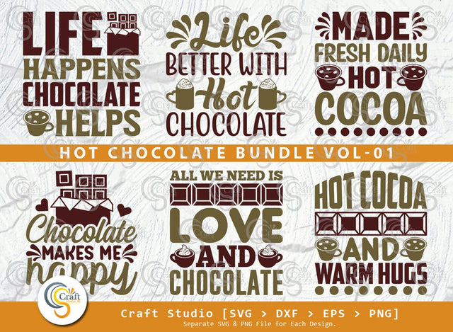 Hot Chocolate SVG Bundle, Hot Chocolate Lover Svg, Hot Chocolate Saying, Hot Chocolate Quotes, Hot Chocolate Cutting File SVG ETC Craft 