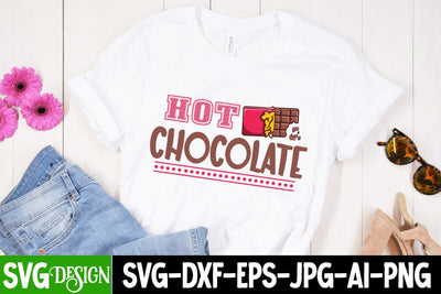 Hot Chocolate T-Shirt Design, Hot Chocolate SVG Cut File, Chocolate SVG Cut File, Chocolate Sublimation Design SVG BlackCatsMedia 