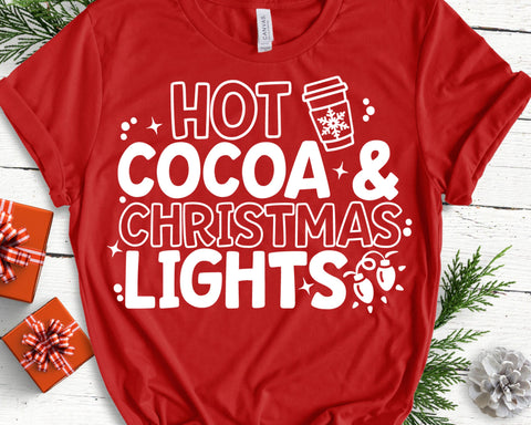 Hot Cocoa and Christmas Lights SVG SVG She Shed Craft Store 