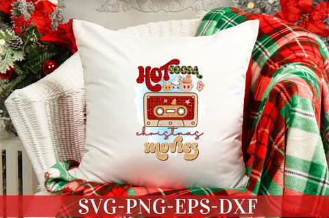 Hot Cocoa and christmas movies PNG Sublimation DESIGNISTIC 