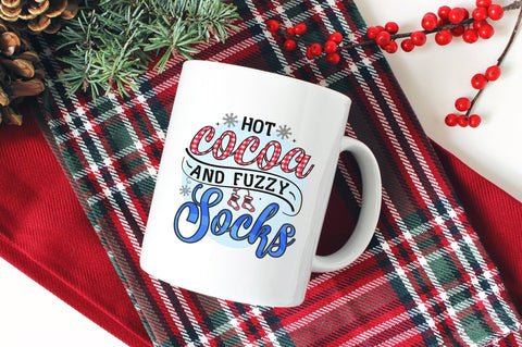 Hot Cocoa And Fuzzy Socks, Sublimation PNG SVG futivesvg 