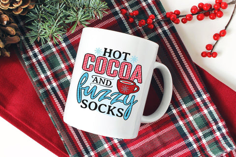 Hot Cocoa And Fuzzy Socks, Sublimation PNG SVG futivesvg 