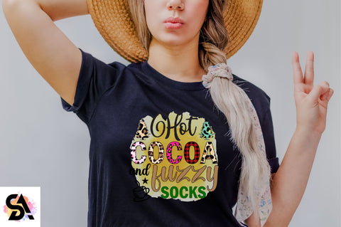 Hot Cocoa and Fuzzy Socks Sublimation SVGArt 