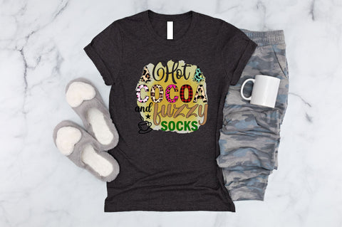 Hot Cocoa and Fuzzy Socks Sublimation SVGArt 