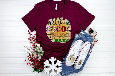 Hot Cocoa and Fuzzy Socks Sublimation SVGArt 