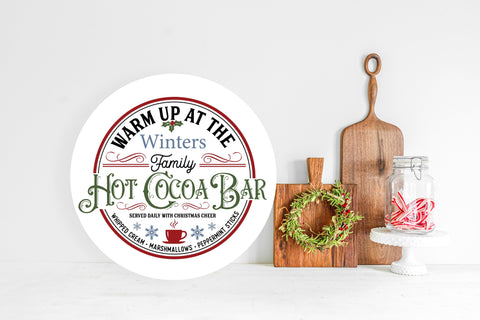 Hot Cocoa Bar SVG - Christmas SVG, Family Name SVG Sublimation Pickled Thistle Creative 
