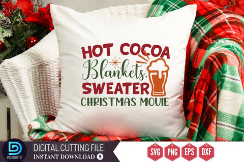 Hot Cocoa blankets, sweater christmas movie SVG, Hot Cocoa blankets, sweater christmas movie SVG DESIGNISTIC 