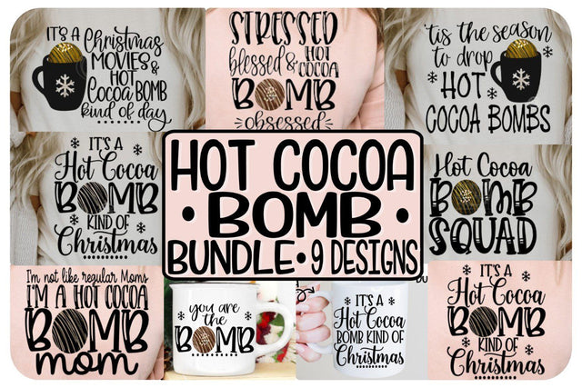HOT COCOA BOMB - BUNDLE - 9 DESIGNS - SVG PNG EPS DXF SVG On the Beach Boutique 