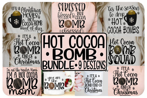HOT COCOA BOMB - BUNDLE - 9 DESIGNS - SVG PNG EPS DXF SVG On the Beach Boutique 