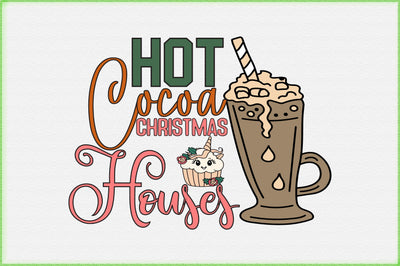 Hot Cocoa Christmas Houses Sublimation Sublimation Creativeart88 