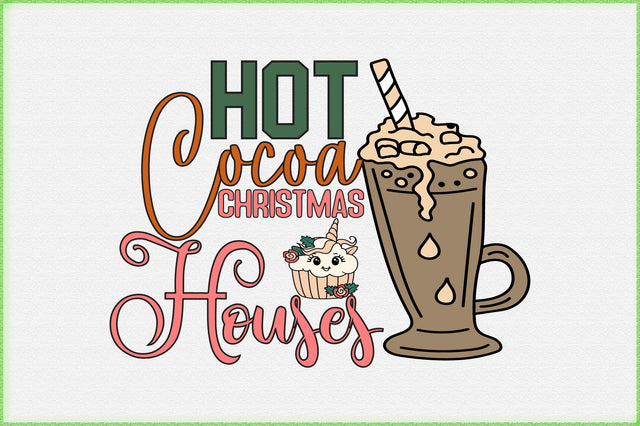 Hot Cocoa Christmas Houses Sublimation Sublimation Creativeart88 