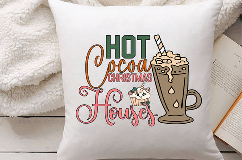 Hot Cocoa Christmas Houses Sublimation Sublimation Creativeart88 