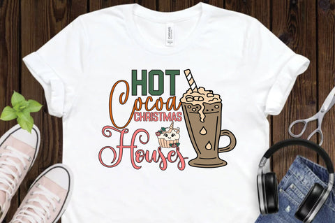 Hot Cocoa Christmas Houses Sublimation Sublimation Creativeart88 