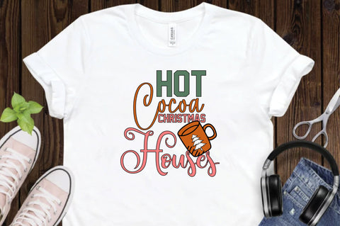 Hot Cocoa Christmas Houses Sublimation Sublimation Creativeart88 