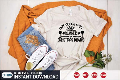 hot cocoa cozy blankets christmas movies svg SVG designer krishna 