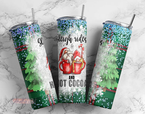 Hot Cocoa Gnomes 20oz Tumbler Wrap PNG Sublimation CaldwellArt 
