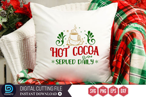 HOt cocoa served daily SVG, HOt cocoa served daily SVG DESIGNISTIC 