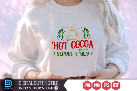 HOt cocoa served daily SVG, HOt cocoa served daily SVG DESIGNISTIC 