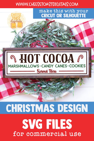 Hot Cocoa Served Here SVG | Hot Chocolate Sign Design SVG Cheese Toast Digitals 