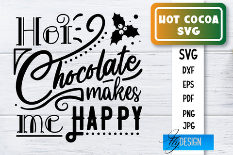 Hot Cocoa SVG Bundle | Winter Designs | Chocolate SVG v.2 SVG Fly Design 