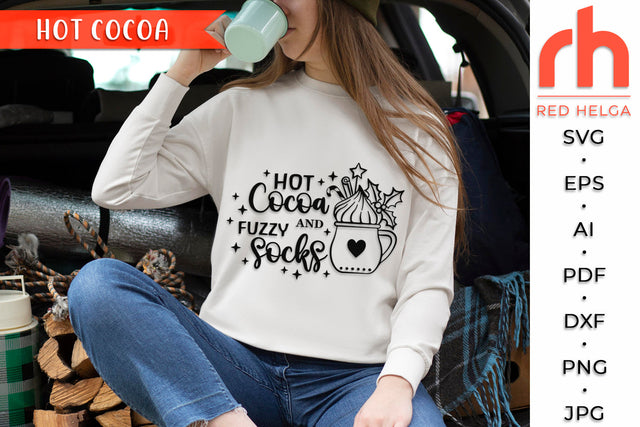 Hot Cocoa SVG - Christmas Quote Cut File SVG RedHelgaArt 