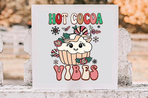 Hot Cocoa Vibes Retro Christmas Sublimation Creativeart88 