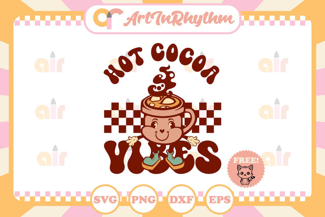 Hot Cocoa Vibes / Retro Christmas svg SVG Artinrhythm shop 