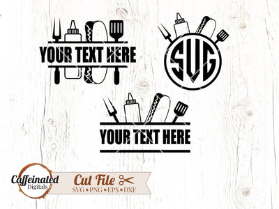 Hot Dog BBQ Monogram SVG SVG Caffeinated SVGs 