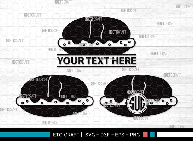 Hot Dog Monogram SVG | Fast Food Svg | BBQ Sauce Hot Dog Svg | Barbecue Sausage Svg | First Food Svg | Hot Dog Clipart SVG ETC Craft 