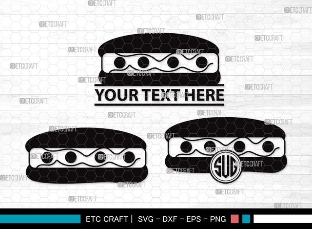 Hot Dog Monogram SVG | Fast Food Svg | BBQ Sauce Hot Dog Svg | Barbecue Sausage Svg | First Food Svg | Hot Dog Clipart SVG ETC Craft 