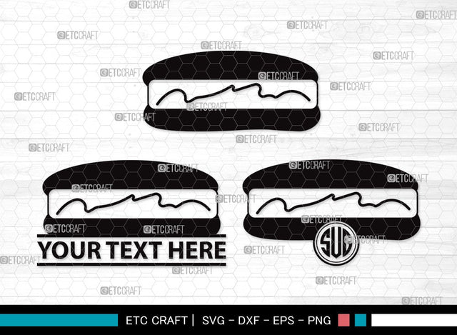 Hot Dog Monogram SVG | Fast Food Svg | BBQ Sauce Hot Dog Svg | Barbecue Sausage Svg | First Food Svg | Hot Dog Clipart SVG ETC Craft 