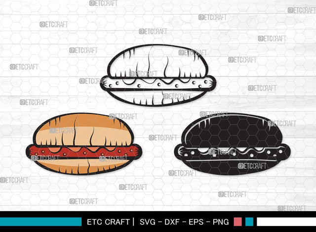Hot Dog SVG | Fast Food Svg | BBQ Sauce Hot Dog Svg | Barbecue Sausage Svg | First Food Svg | Hot Dog Clipart SVG ETC Craft 
