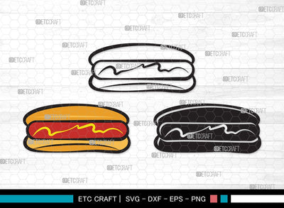 Hot Dog SVG | Fast Food Svg | BBQ Sauce Hot Dog Svg | Barbecue Sausage Svg | First Food Svg | Hot Dog Clipart SVG ETC Craft 