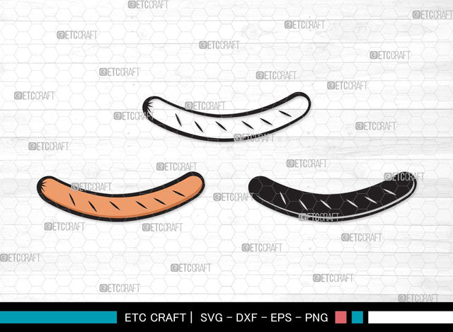 Hot Dog SVG | Fast Food Svg | BBQ Sauce Hot Dog Svg | Barbecue Sausage Svg | First Food Svg | Hot Dog Clipart SVG ETC Craft 