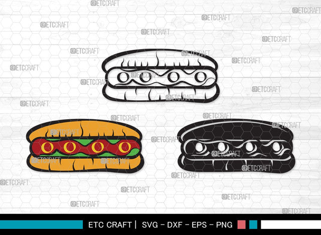 Hot Dog SVG | Fast Food Svg | BBQ Sauce Hot Dog Svg | Barbecue Sausage Svg | First Food Svg | Hot Dog Clipart SVG ETC Craft 