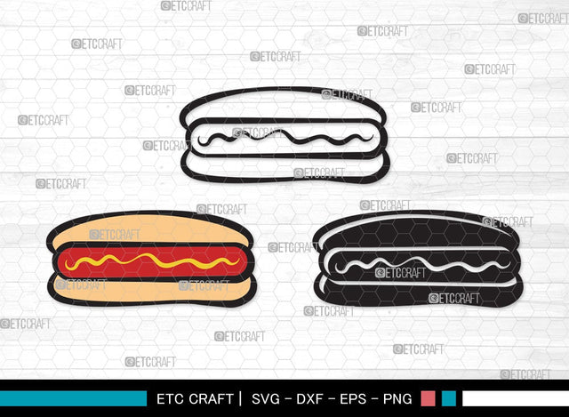 Hot Dog SVG | Fast Food Svg | BBQ Sauce Hot Dog Svg | Barbecue Sausage Svg | First Food Svg | Hot Dog Clipart SVG ETC Craft 