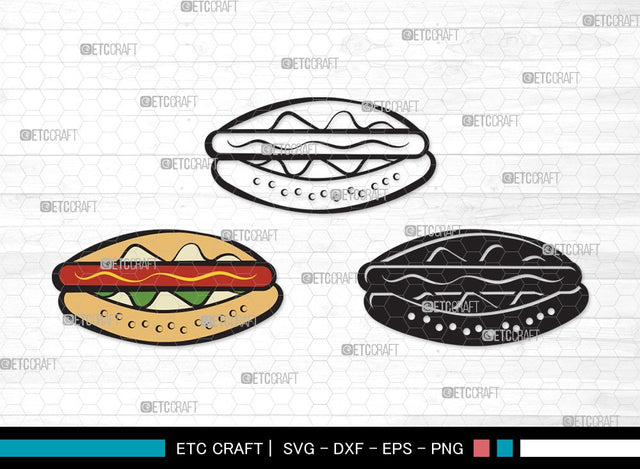 Hot Dog SVG | Fast Food Svg | BBQ Sauce Hot Dog Svg | Barbecue Sausage Svg | First Food Svg | Hot Dog Clipart SVG ETC Craft 