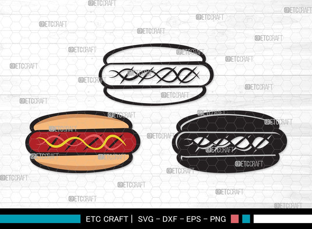 Hot Dog SVG | Fast Food Svg | BBQ Sauce Hot Dog Svg | Barbecue Sausage Svg | First Food Svg | Hot Dog Clipart SVG ETC Craft 