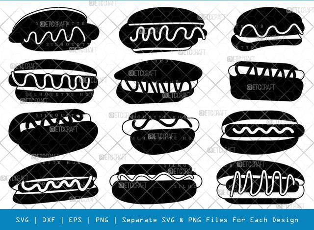Hot Dog SVG, Hot Dog Silhouette, Burger Svg, Snacks Svg, Hot Dog Bundle, SB00803 SVG ETC Craft 