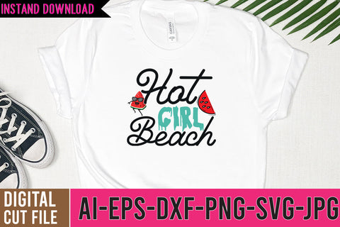 Hot Girl Beach SVG Cut File SVG BlackCatsMedia 