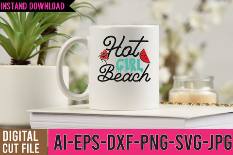 Hot Girl Beach SVG Cut File SVG BlackCatsMedia 
