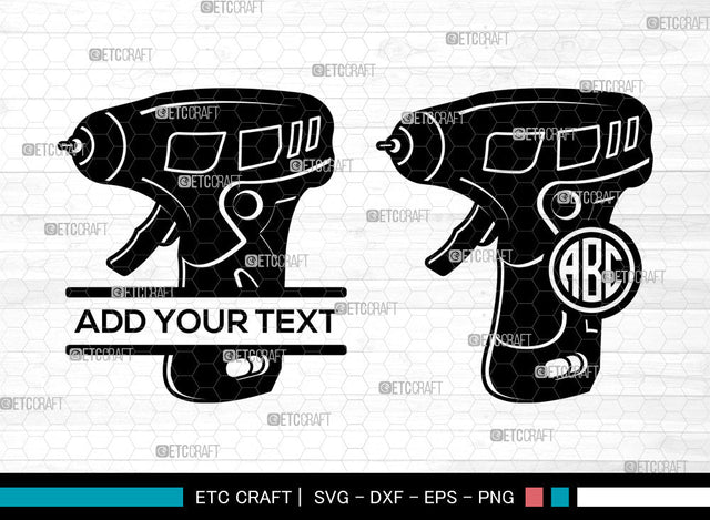Hot Glue Gun Monogram SVG, Carpenter Svg, Glue Gun Svg, Split Monogram Svg, Hot Glue Gun Svg SVG ETC Craft 