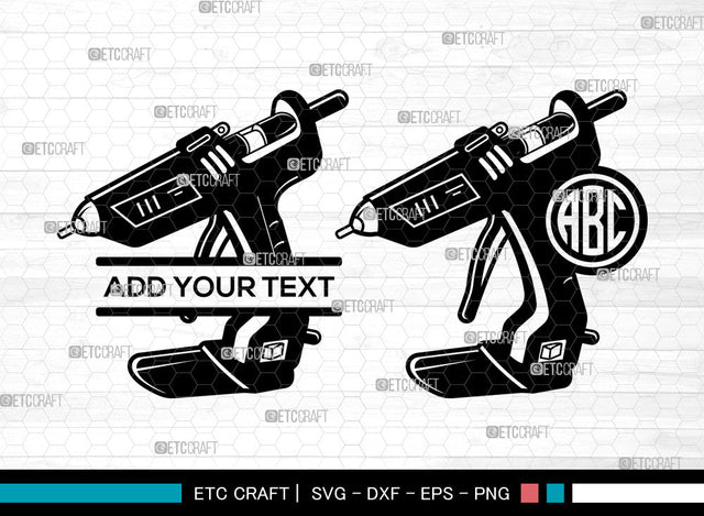 Hot Glue Gun Monogram SVG, Carpenter Svg, Glue Gun Svg, Split Monogram Svg, Hot Glue Gun Svg SVG ETC Craft 