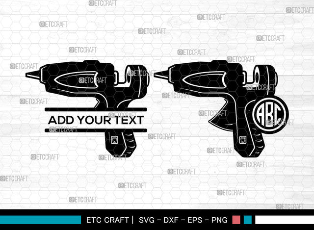Hot Glue Gun Monogram SVG, Carpenter Svg, Glue Gun Svg, Split Monogram Svg, Hot Glue Gun Svg SVG ETC Craft 