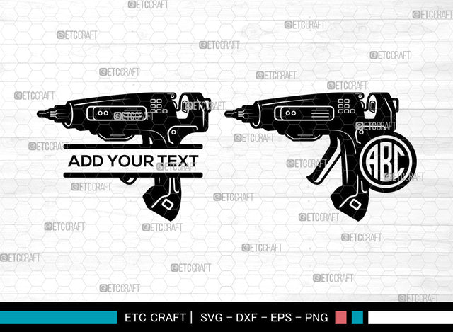 Hot Glue Gun Monogram SVG, Carpenter Svg, Glue Gun Svg, Split Monogram Svg, Hot Glue Gun Svg SVG ETC Craft 