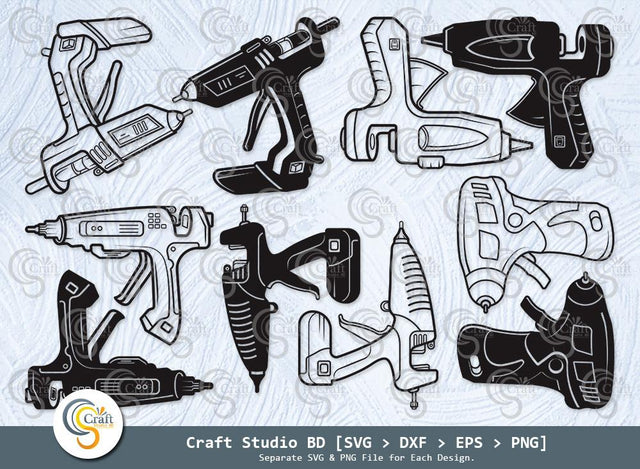 Hot Glue Gun Silhouette, Carpenter Svg, Glue Gun Svg, Builder Svg, Hot Glue Gun Svg Bundle SVG ETC Craft 